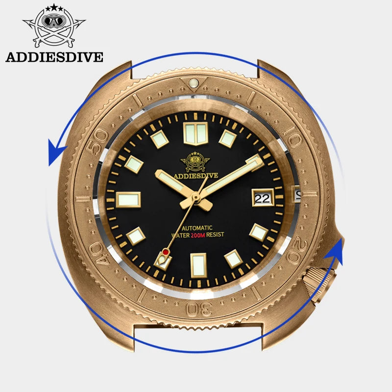 ADDIESDIVE Men Bronze Case Automatic Diver Watch-AD2104