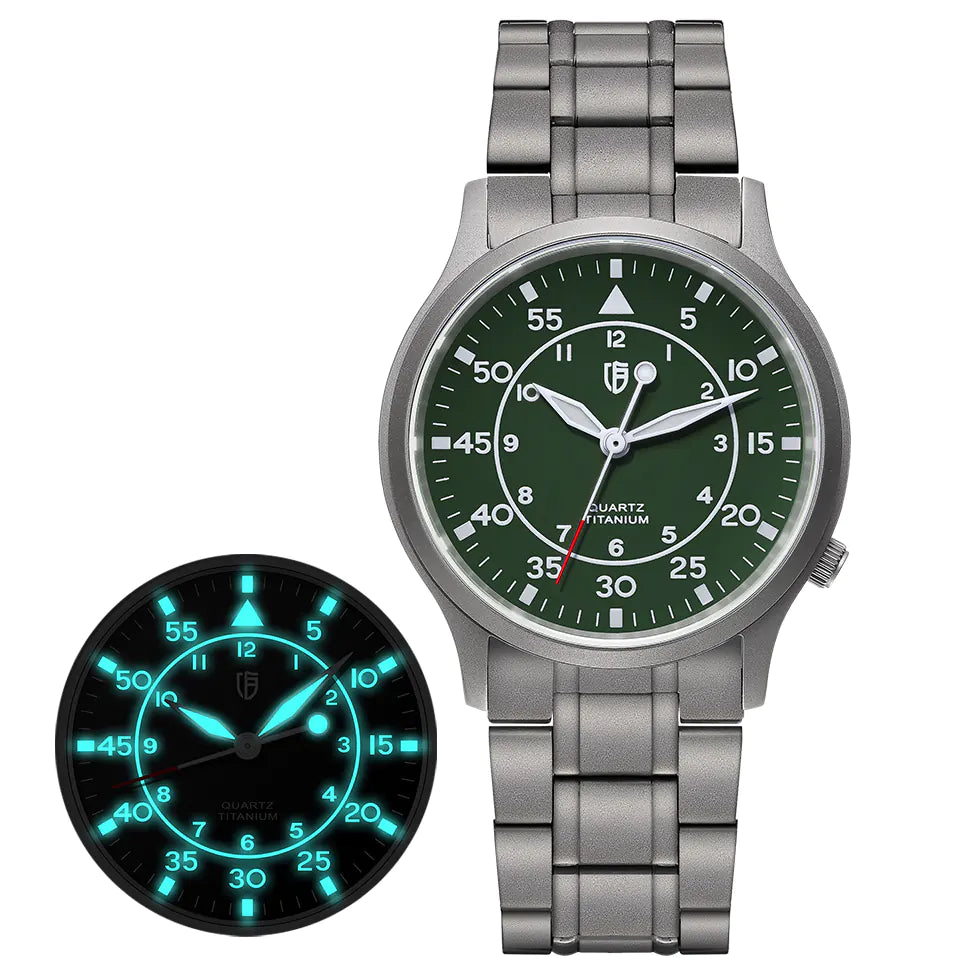 BERNY Men Quartz Titanium Field Watch-T2566MS